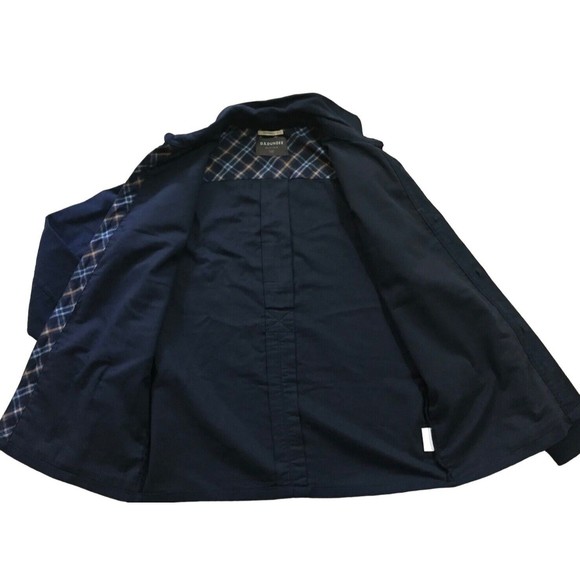 DS Dundee Mens Navy Blue Cotton Jacket Button Down Shirt Pocket 40 Contrast Cuff - Picture 6 of 15